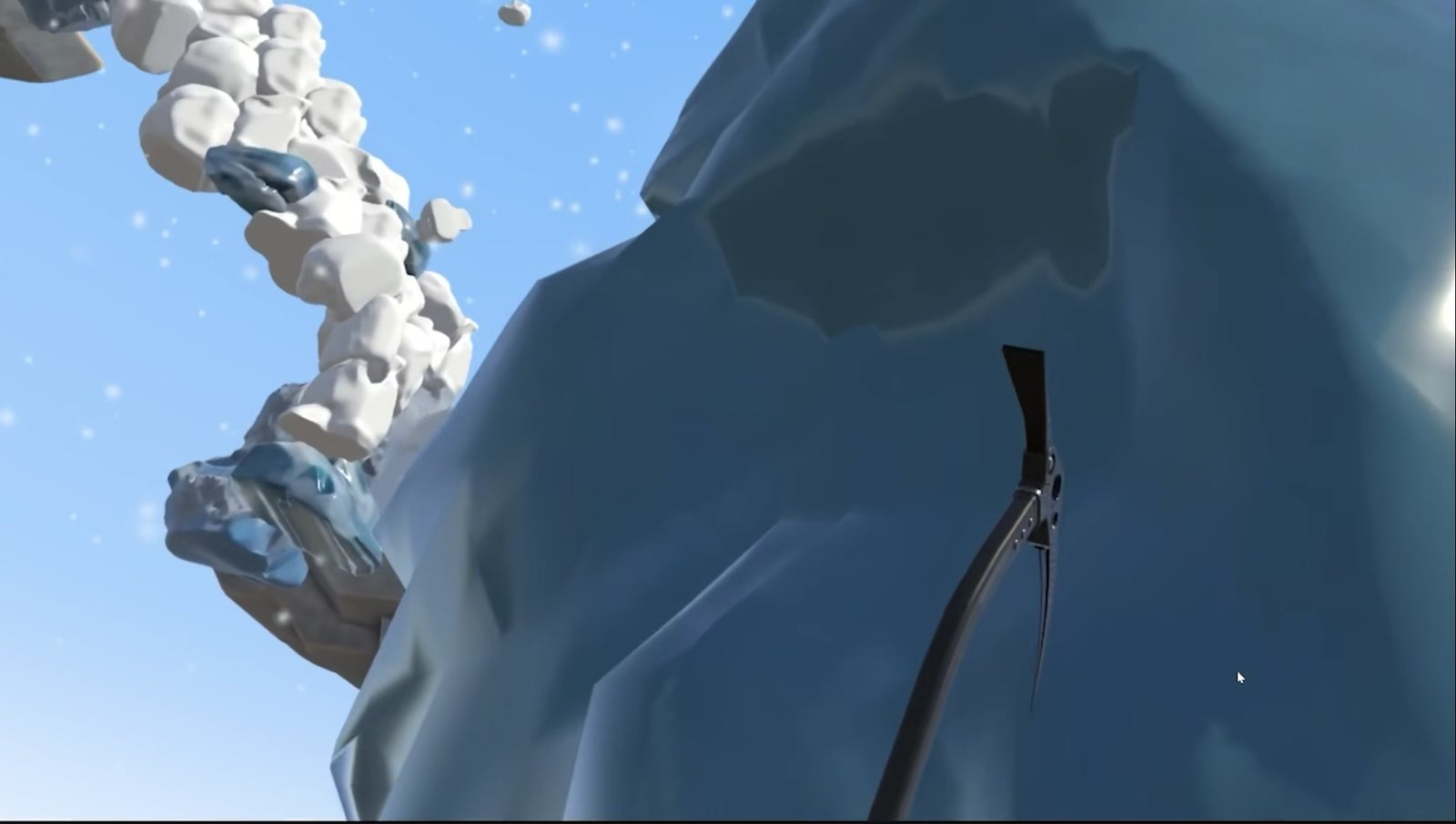 IcePEAK in VR: an ice pick biting into a glacier wall